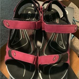 Women Red Ecco Sandals, worn twice.